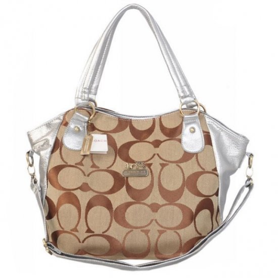 Coach Logo In Signature Small Silver Totes BKP | Coach Outlet Canada